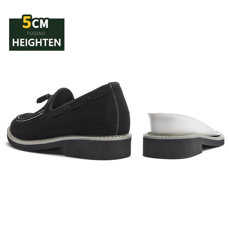 Fashion Genuine Leather Handmade Men Casual Elevator Loafers 5cm Hidden Inner Height Increase Slip-On Comfortable Driving Shoes Moccasin