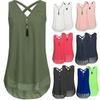 Stylish Women Sleeveless Vest With Cross Back Design And Convenient Front Zipper For Plus Sizes