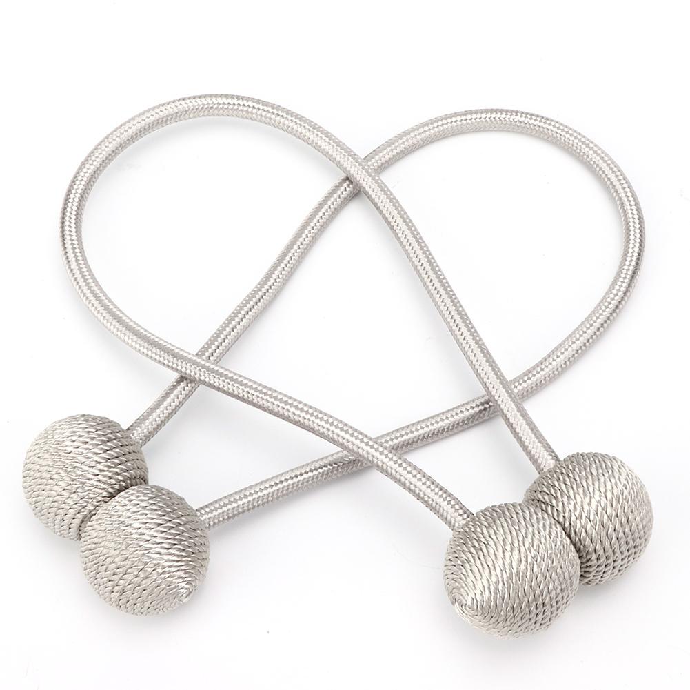 2Pcs Classical Round Ball Magnetic Curtain Tiebacks Curtain Buckle Tie Backs Holder AccessoriesGray