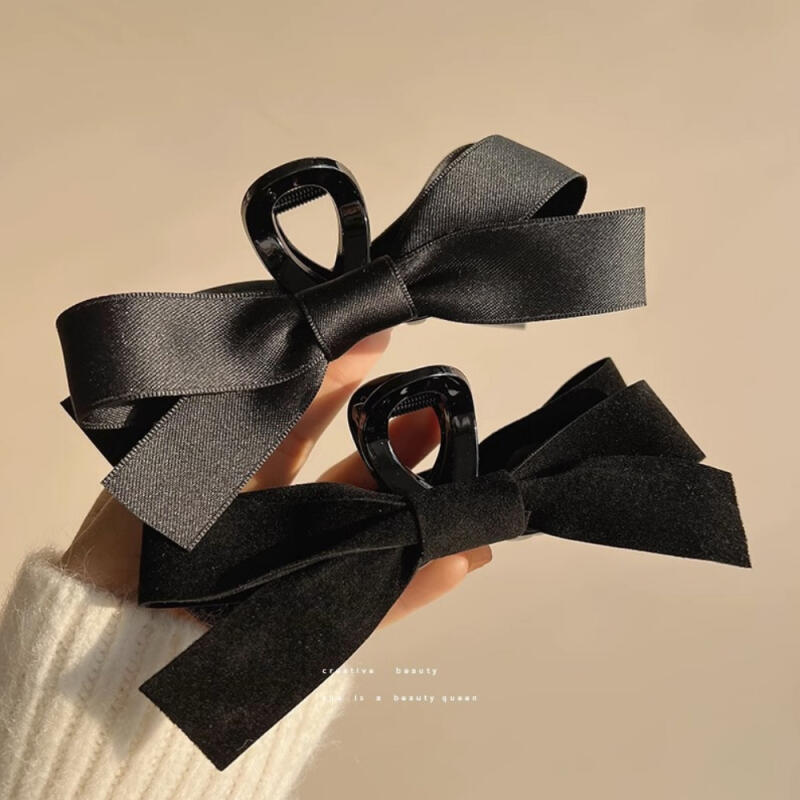 Ribbon Hair Half-up Large Half-up Hair Clips (2 types) velvet ribbon