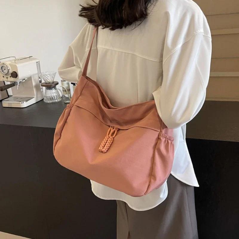 Fashion Nylon Hobos Crossbody Bags Solid Casual Zipper Women's Bags  High Capacity Solid Color Single Shoulder Totes Bag