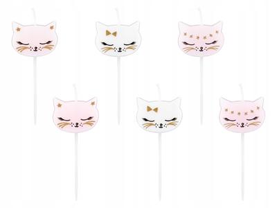 Kitten Birthday Candles, Mix, 2cm (1 Pack/6 Pcs.)