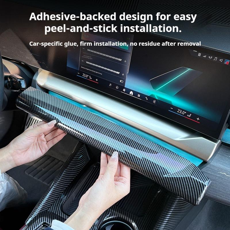For BMW 5 Series i5 G60 2024-2025 Carbon fiber decorative strip panel accessories under the central control navigation screen