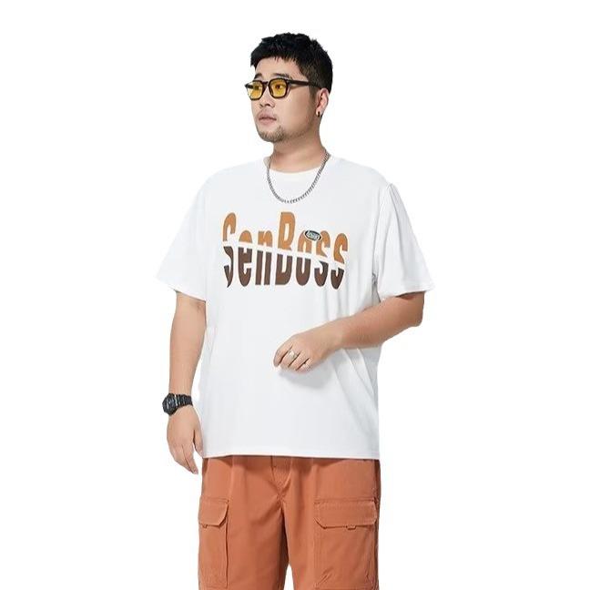 Летняя мужская футболка с короткими рукавами очень большого размера для свободных пар — фото 7