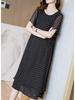 2026 Summer Chiffon Polka Dot A-line Plus Size Dress for Middle-aged Women