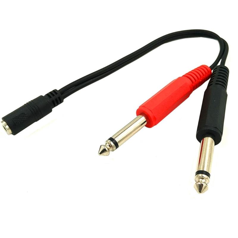 

3.5mm Female Jack to 2x6.35mm Male Adapter Cable 3.5 to 6.35 mm TRS Mono Male Audio Aux Socket Converter Cord Wire