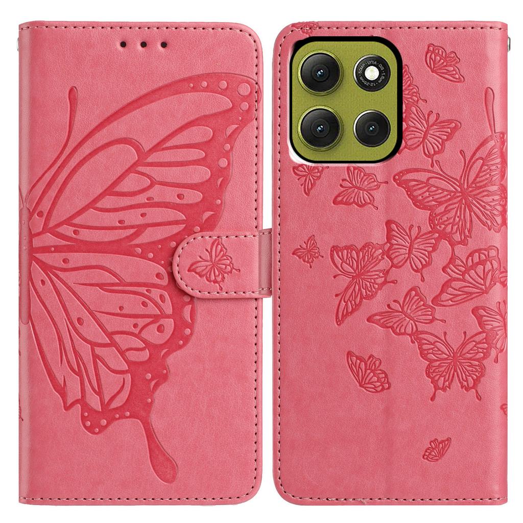 For Motorola Moto G86 5G Case Butterfly Imprinted Wallet Stand PU Leather Flip Phone Cover with Strap