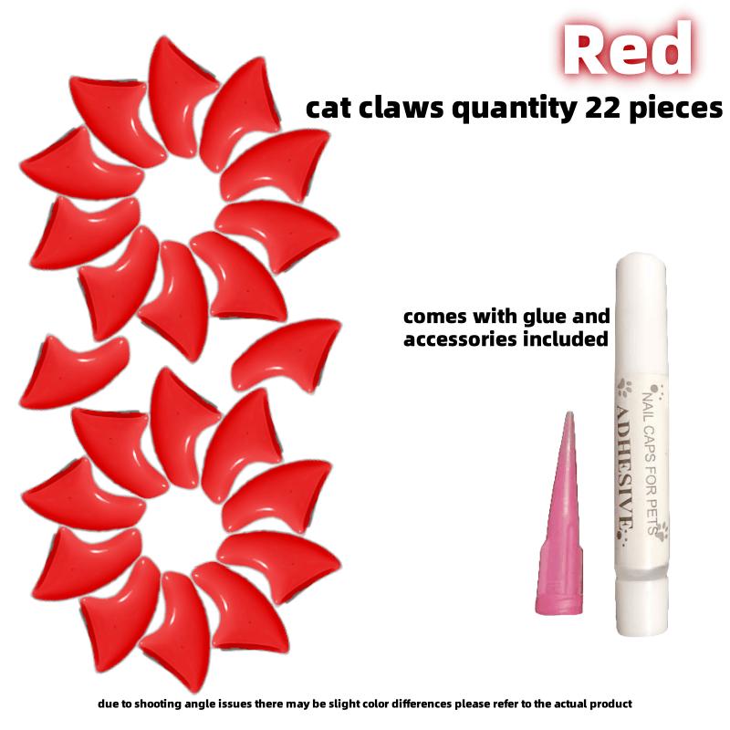 20 Stück Schicke Kratzfeste Haustier-Nagelkappen für Katzen - Strapazierfähiges PVC, Nicht-Elektrisch, Modisches Katzenzubehör-Set