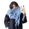 White mohair solid color scarf girls Korean autumn and winter new soft waxy warm extended scarf shawl