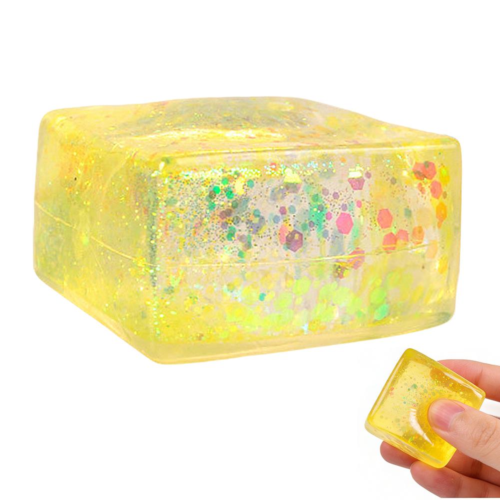 Giocattolo Antistress Cubo di Maltosio da Spremere D ecompressione Piccoli Cubetti di Ghiaccio Antistress Rimbalzo Lento Luce Polare Colorato Spremere Blocco in TPR