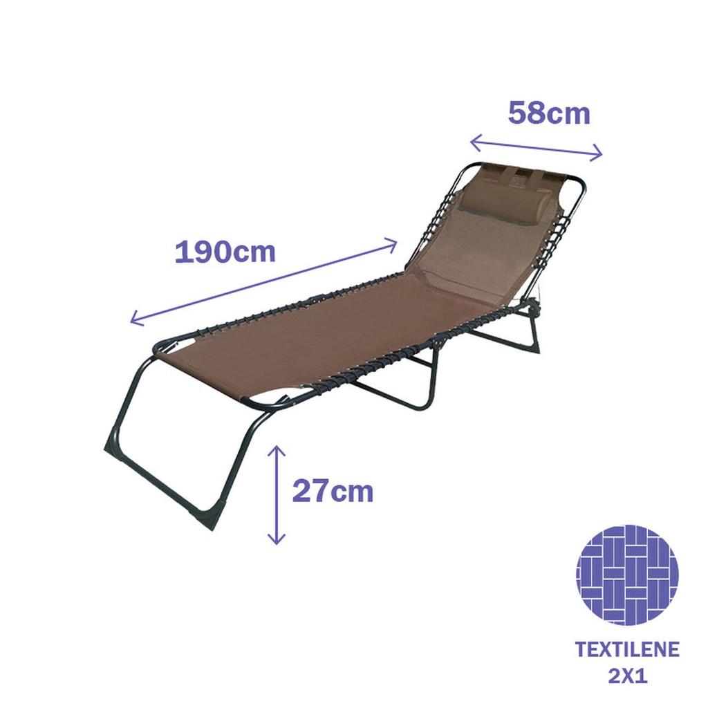 Sun-lounger Marbueno Brown 190 X 27 X 58 Cm