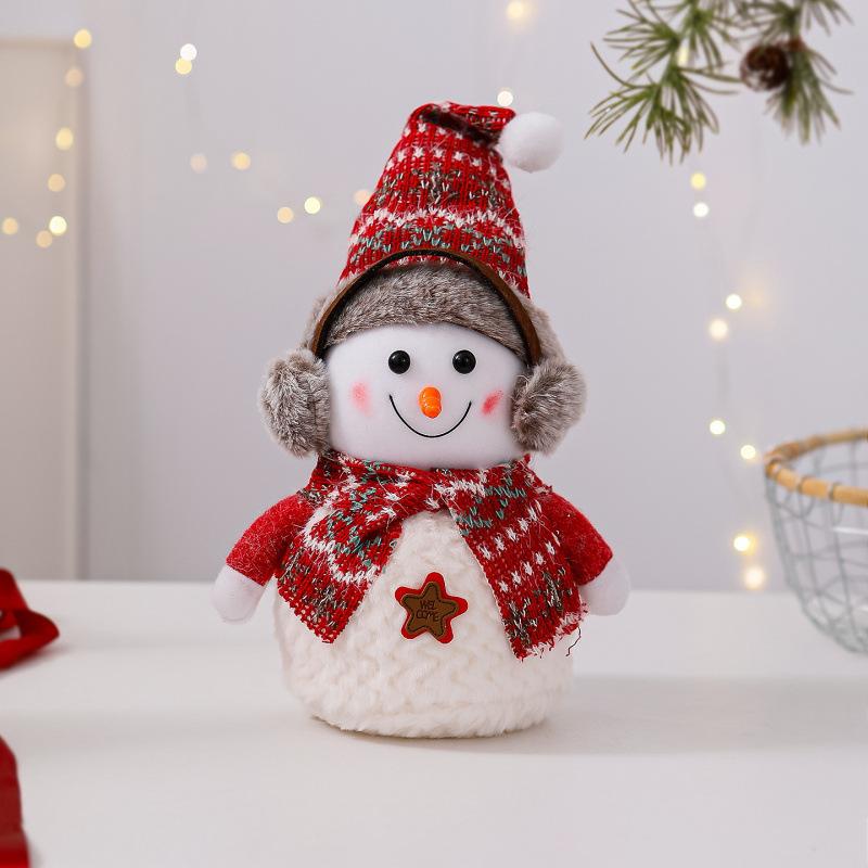 Christmas Gift Cute Christmas Decoration Doll Snowman Doll Plush Toy Small Christmas Snowman Ornament