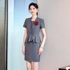 Women's Slim Fit Short Sleeve Summer Suit Dress - Professional Formal Wear Set for Mature, Light Commuter Style