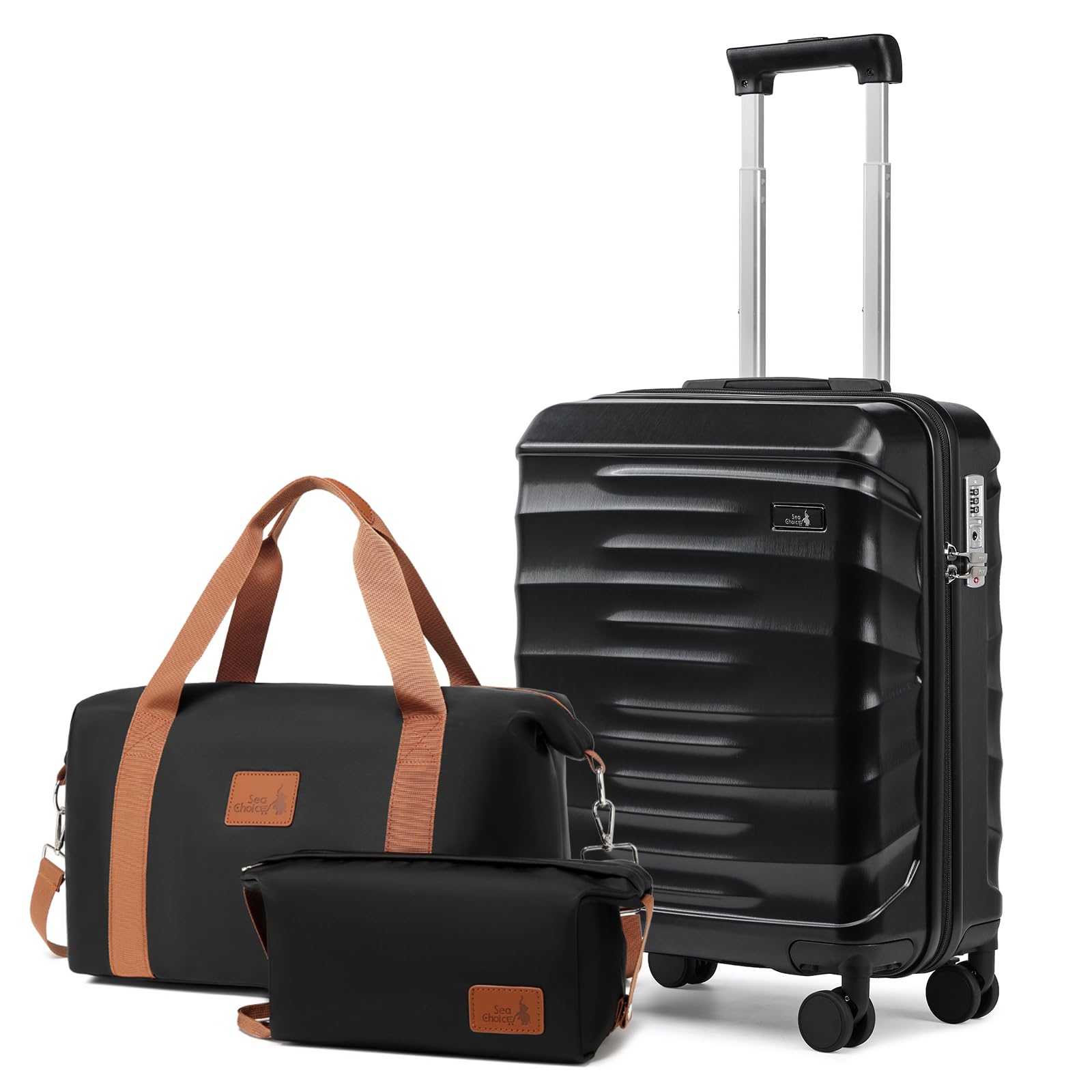 

Small Carry with Boston Ultra with Double TSA YKK Zipper LCC Satin Business 40L [Sea choice] Suitcase, Carry-on, Size, Bag, Bag, ABS, Lightweight, чорний