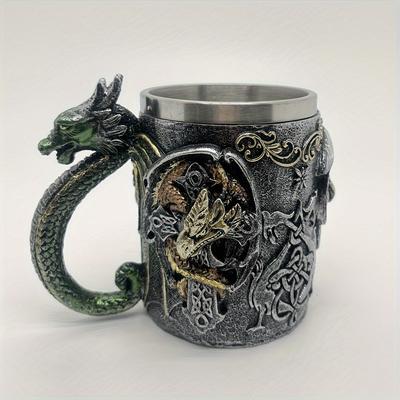 Resin Stainless Steel Series Cup Dragon Skull Shape Mug Home Decoration Ornament