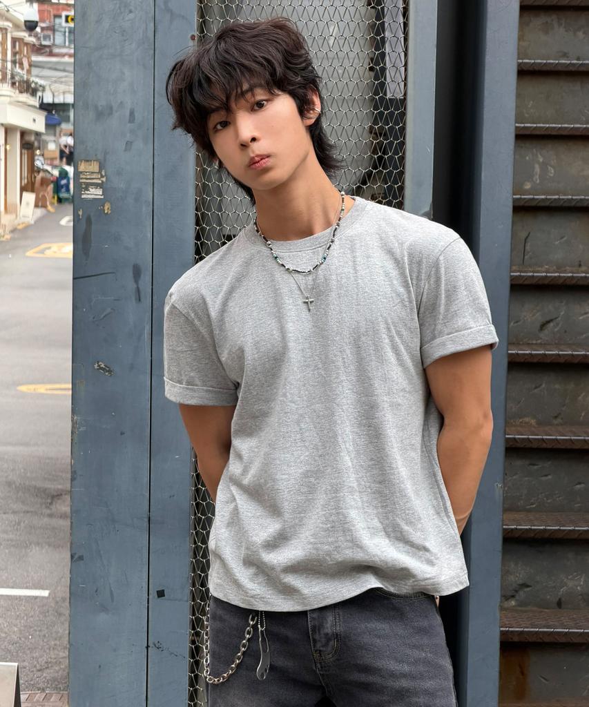SIGNATURE Summer Crop Solid Roll-Up Short Sleeve T-Shirt [3 Colors]