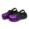 Crocs 811 Made Phantom Live Special Shoe Box High Street Ink Splashing Feeling Soft Hole Shoes Unisex Black and Purple