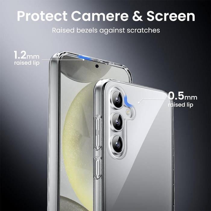 Coque pour Samsung Galaxy S25 avec 2 Verres Trempés - Coque Protection Renforcée Silicone Transparent
