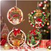 Kreativer DIY-Weihnachtskranz mit LED-Licht Handgemachte Weihnachts-Girlande Hängender Anhänger Party-Dekoration Künstlicher Kranz