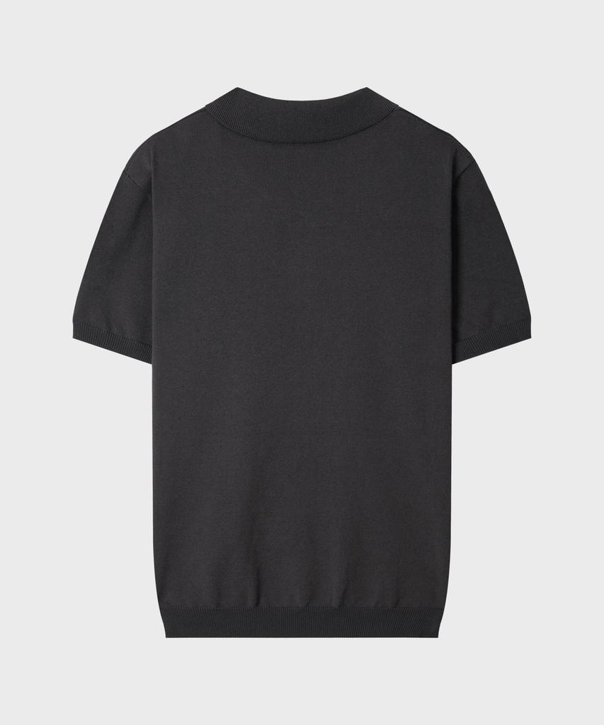 LEIRE Muscle Fit Collared Short Sleeve Knit [Charcoal]