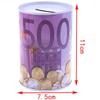 1pc Euro Dollar Metal Cylinder Box Home Decoration Bank Saving Money Tin Piggy Bank Child Gifts