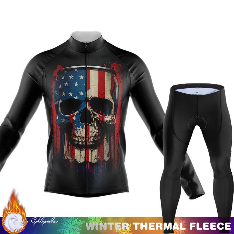 Men's Cycling Jersey Winter Thermal Fleece Biking Clothes Triathlon Road Bikes Man Outfit Long Sleeve Shirt Bicycle Clothing Set