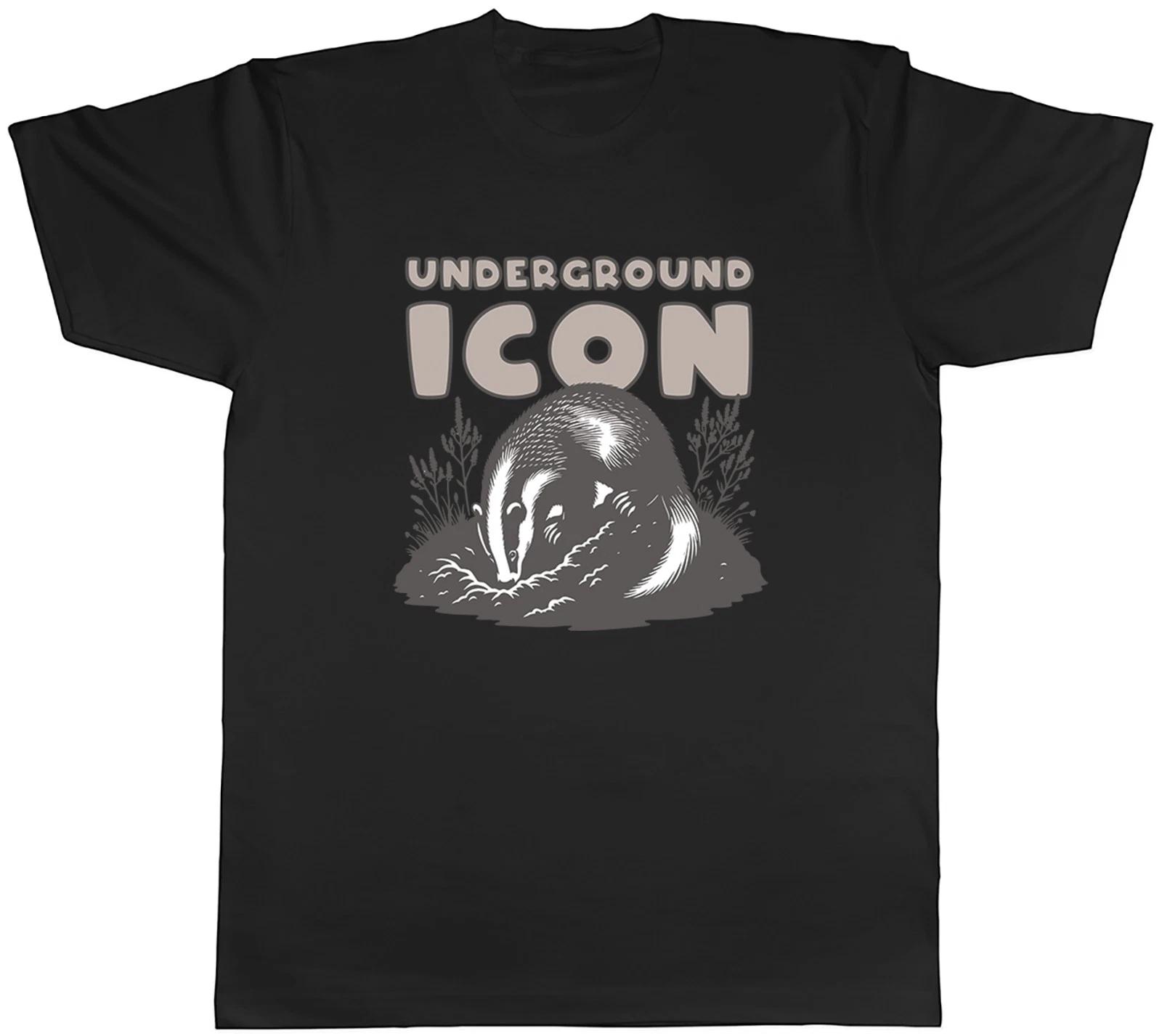 Funny Badger Underground Icon Mens T-Shirt Tee Gift Top L