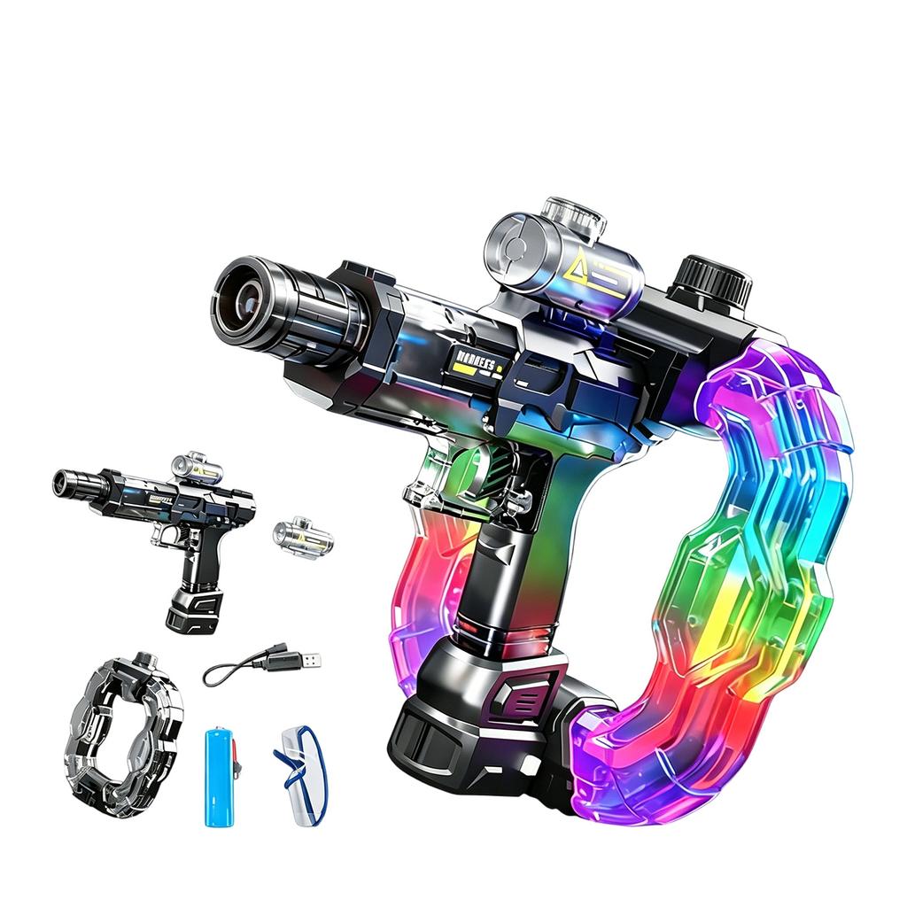 Outdoor Kids Water Gun Toy with Light and Sound Effects Rechargeable Water Blaster for Summer Play and Water Activities Safe Durable Design