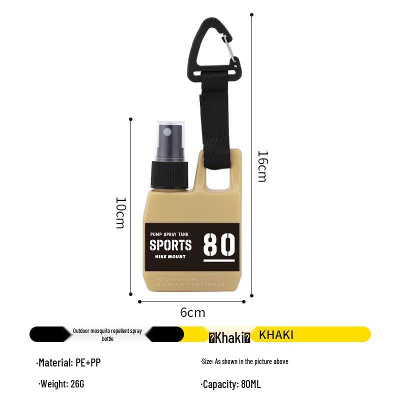 80ml Portable Outdoor Spray Bottle for Disinfection, Camping, and Mosquito Repellent хаки