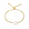 Jewelry Irregular Round Cake White Pearl Bracelet Niche Design Steel Ball Pulling Chain Stainless Steel Jewelry Women