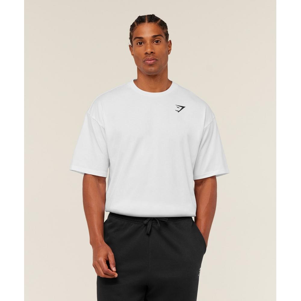 Gymshark CresT Oversized T shirT Gs whiTe A4c5a Wb57