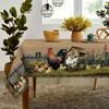 Flower Printed Rectangle Tablecloth Country Rooster Round Table Cloth Table Cover  Beauty Massage