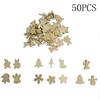 50pcs Wood Christmas Embellishment For Scrapbooking Crafts DIY Xmas Decor