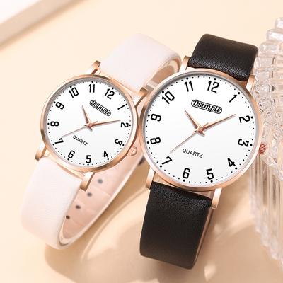 Fashion Leather Women's Watch Quartz Watch Men's Digital Dial Watch Fashion Women's Watch Couples Watch Simple Watch