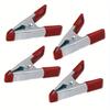 5pcs Mini Metal Heavy Duty Spring Clamps Crocodile Clip Red Plastic Tips Tool Clips Grip Holder