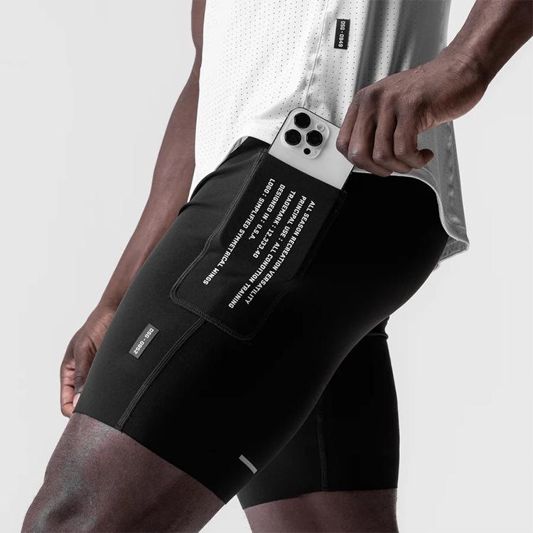 Men's Outdoor Quick-Dry Elastic Training Shorts with Reflective Details