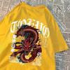 Japanischer Stil Tokio Teufel Drachen T-Shirts Herren Muster Baumwoll-T-Shirt Vintage Lockere Kleidung Persönlichkeit Sommer T-Shirt Damen