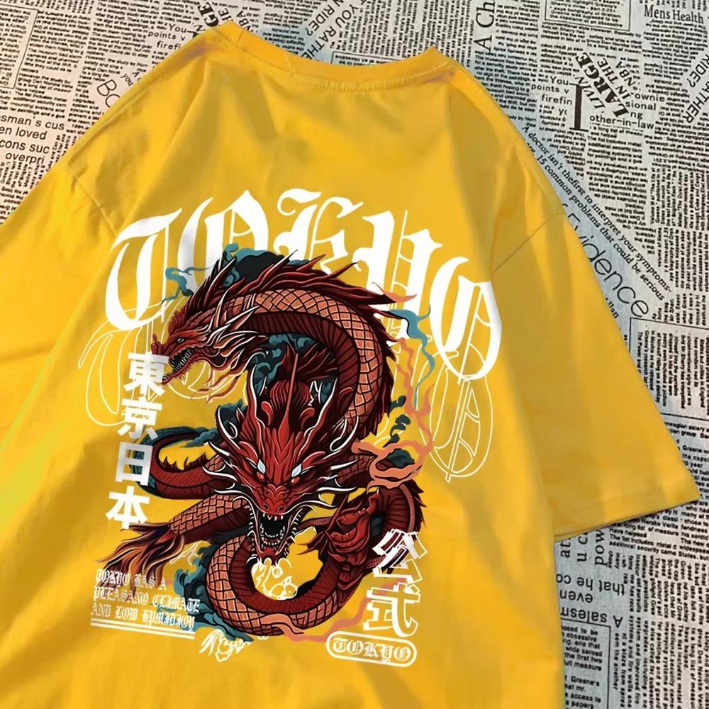 

Японский стиль Tokyo Devil Dragont-Shirts Мужская футболка с рисунком из хлопка Винтажная свободная одежда Индивидуальная летняя футболка для женщин XXXXXL