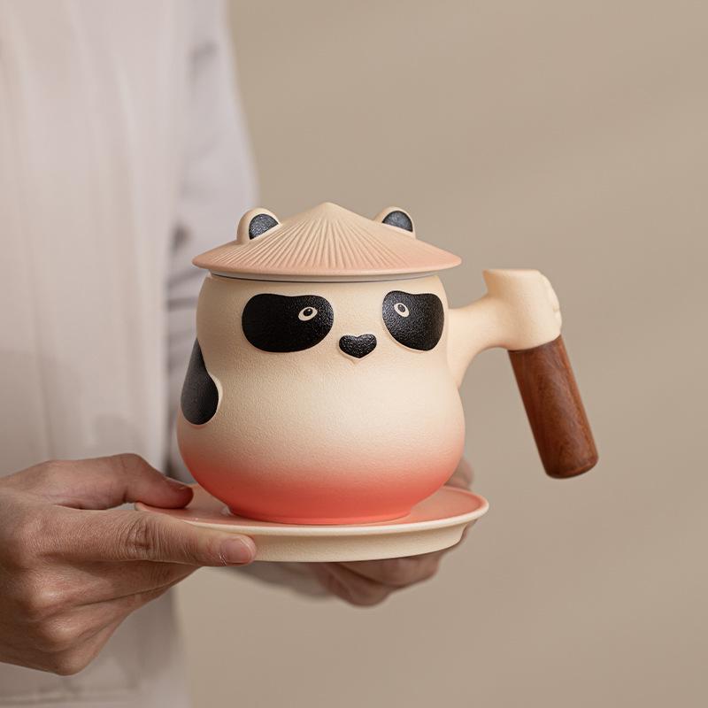 Panda Ceramic Tea & Water Separation Mug for Home & Office