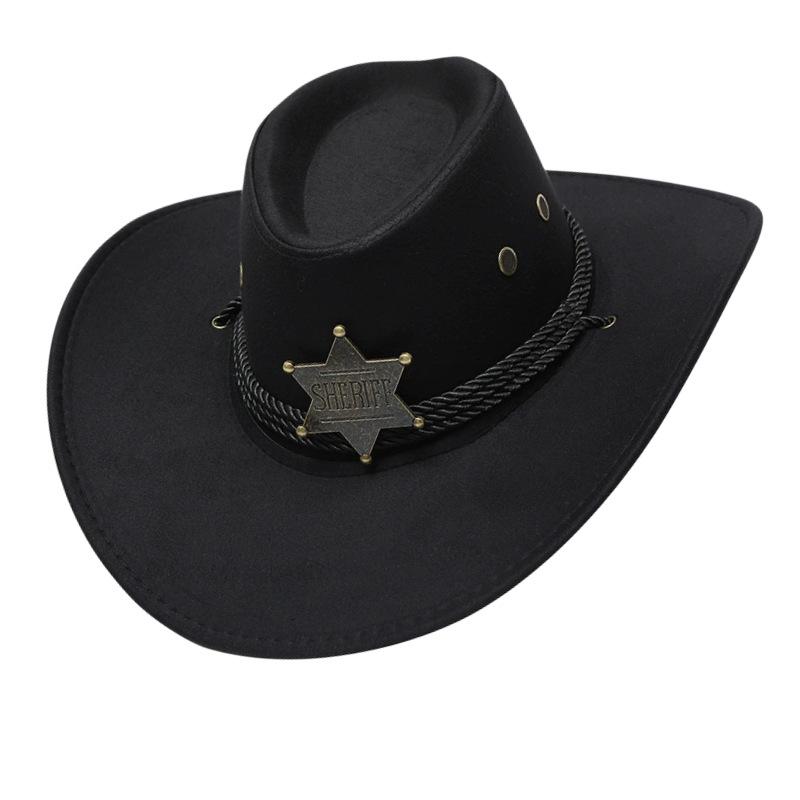 American western cowboy hat children's outdoor sunshade big brim riding hat showing face small retro sunscreen hat