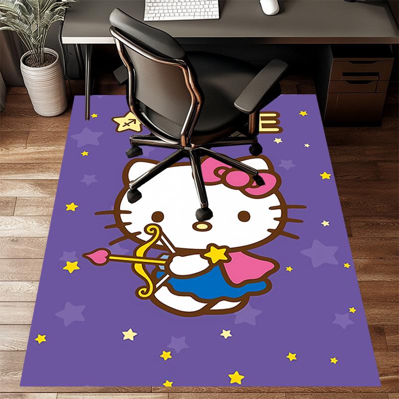 Custom HelloKitty Mat Personalized Name, Polyester Washable Indoor Entryway Rug, Gift for Christmas, Easter, Thanksgiving Day