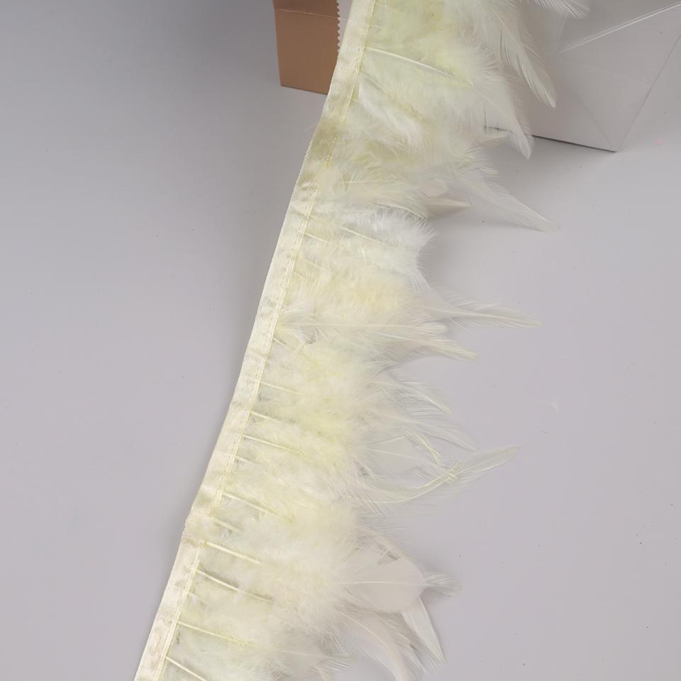 10Meters Hackle Feather Trim Rooster Neck Feather Ribbon Pheasant Feathers Fringe for Crafts Accessories Sewing Decoration