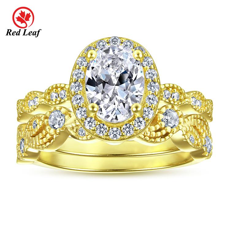 Redleaf Fashion Jewelry 18K 24K Gold Men Women Minimalist 925 Sterling Silver Ring Gold Plated Ring