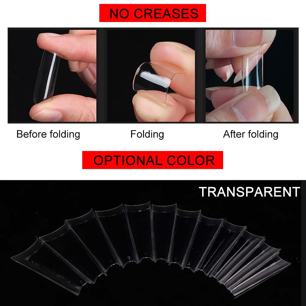 504pcs Professional Nail Art Tip Practice False Fake Nail Patch DIY Manicure ToolTransparent