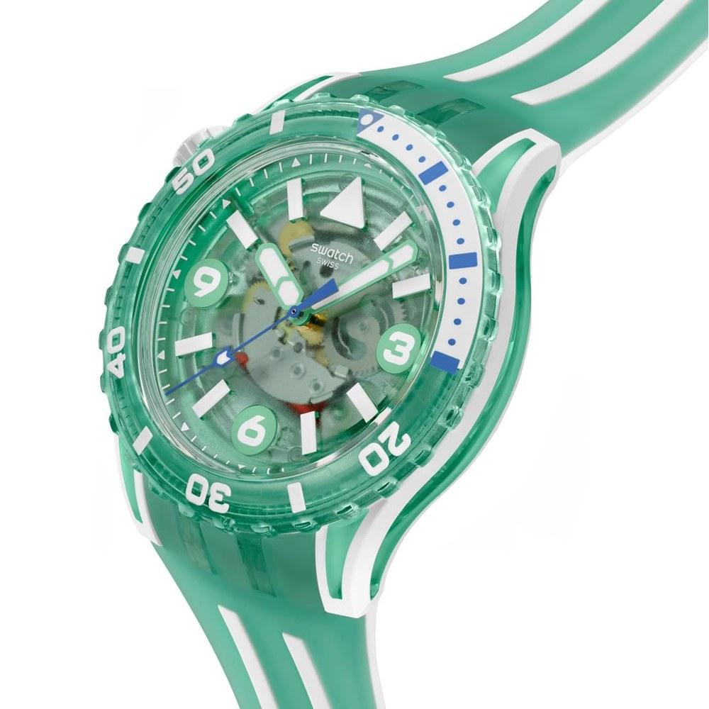 Swatch Medusa SSCU09L100 Unisex Green Dive Watch Scubaqua Medusae