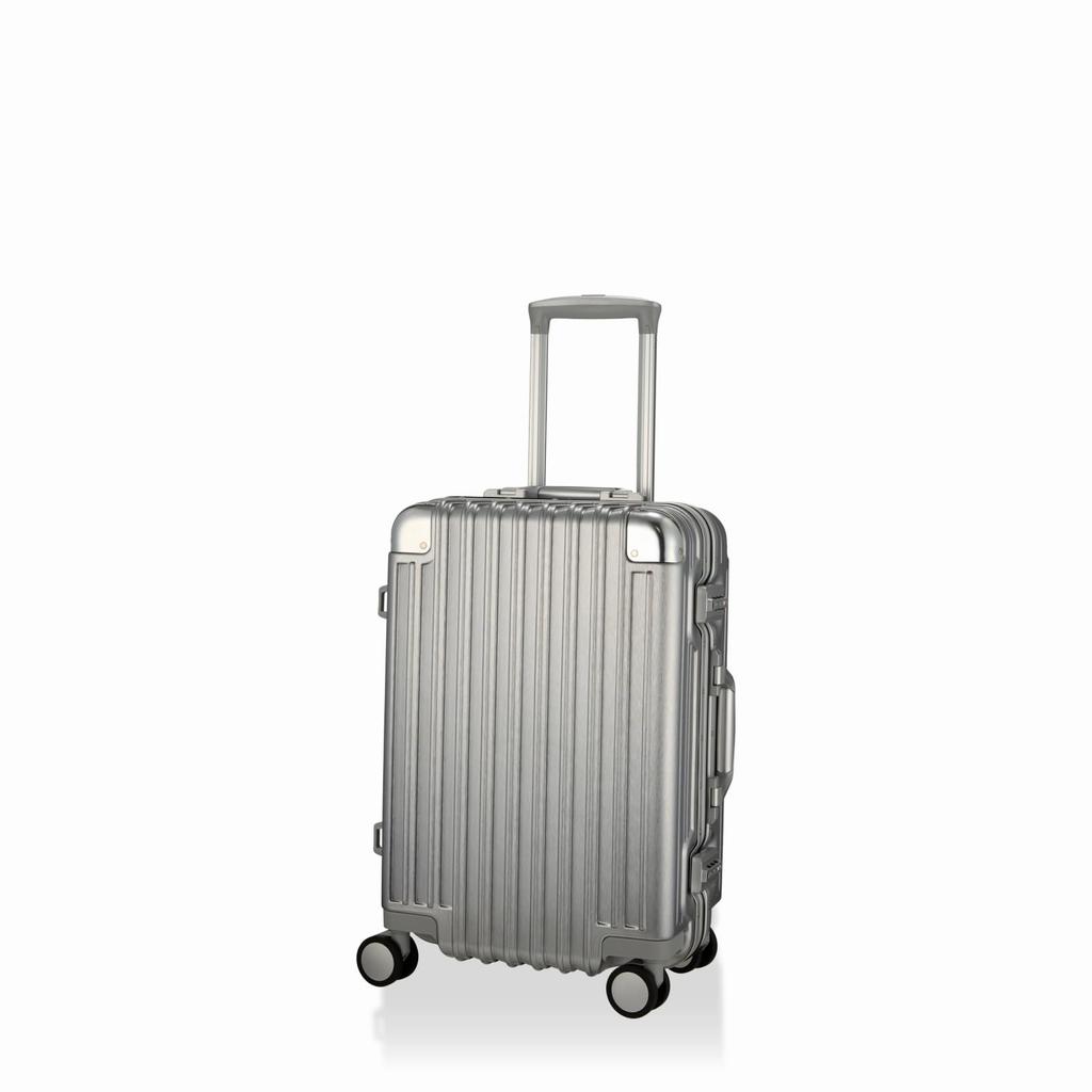 [Sifre] TRIDENT TRI1030 Hard Suitcase, Aluminum-Look, 33L, 3.8kg, Silver, Made In Japan with a 5-Year Warranty.
