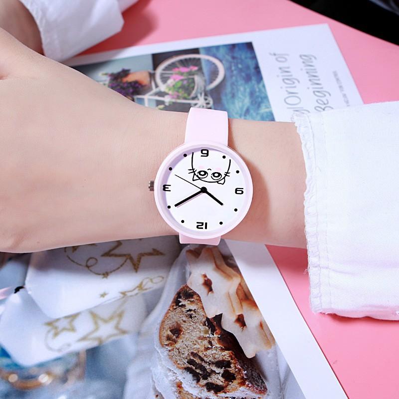 Ultra-Thin Candy-Colored Silicone Watch Dial For Girls, Junior High School Students, Simple And Versatile Jelly Strap