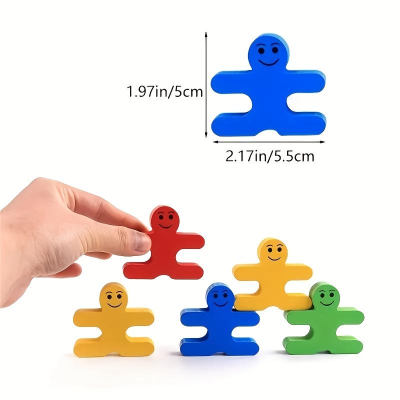 Colorful wooden balance stacking blocks, educational toy for math, color cognition & logic training