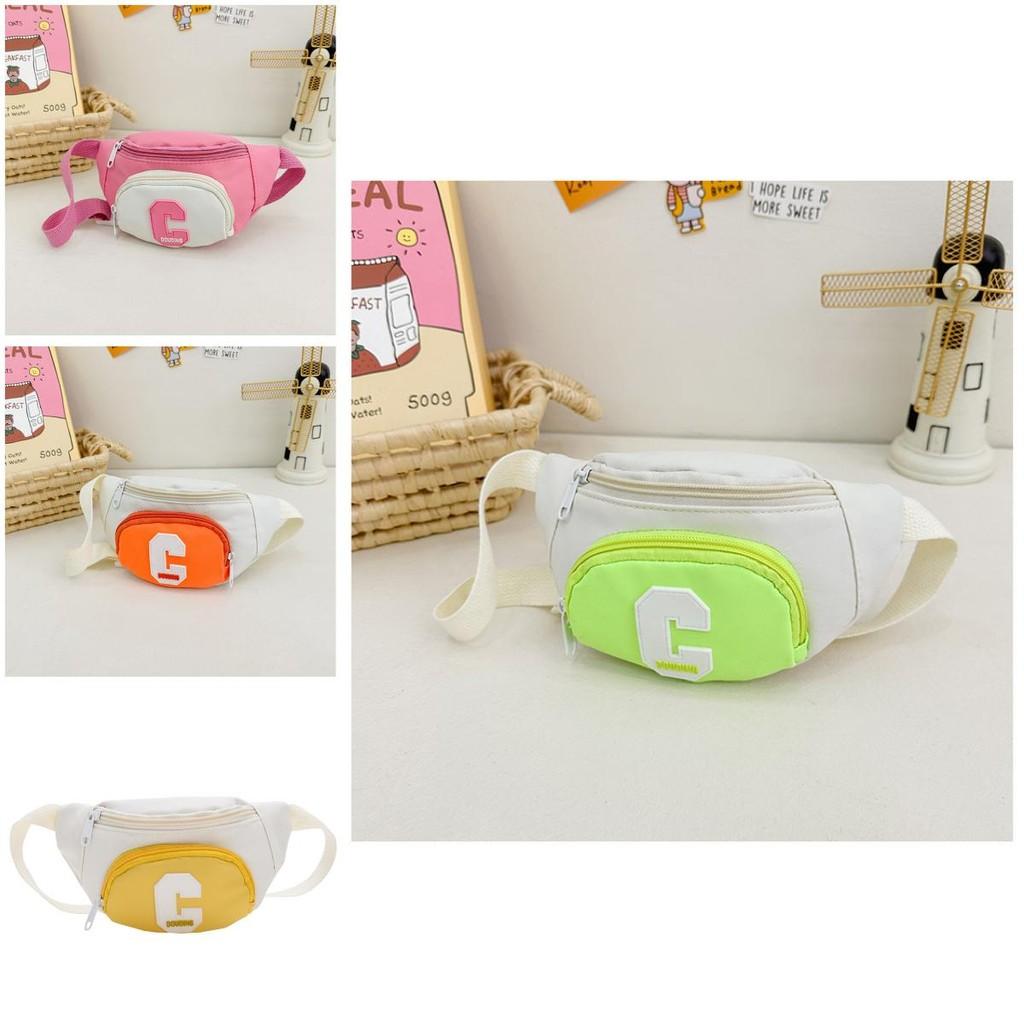 Adorable Korean Style Color Block Childrens Chest Bag With Ample Capacity For Daily Use