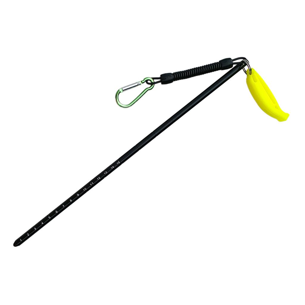 Aluminum reef stick diver pointer with spiral rope and clip for